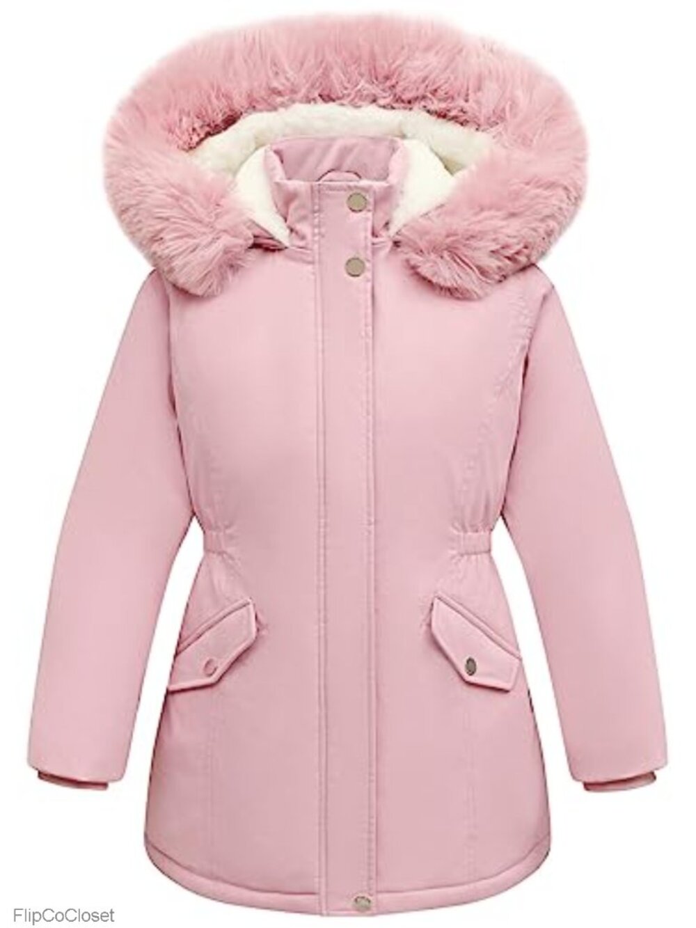 Girls Long Waterproof Winter Coat Warm Hooded Parka